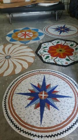 Piso, mandala, mosaico, peixe, flor de lis - Foto 2