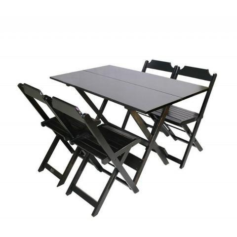Mesa Para Bar e Restaurante com 4 Cadeiras ? Dobrável ? 1,20 x 0,70 ? Madeira
