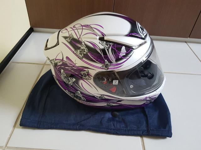 Capacete Mt Revenge Butterfly Feminino Branco Roxo M57-58 - Foto 2