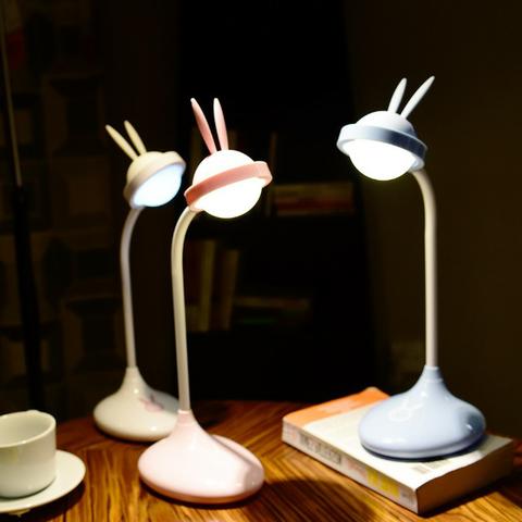 Luminária De Mesa USB Com Orelhinhas de Coelho Touch Led
