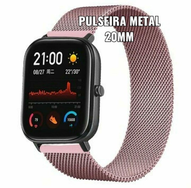 Pulseira Metal para Smartwatche 20mm - Foto 4