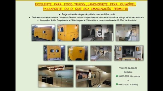 Trailer para Food Truck, Comércio, Consultório móvel etc...