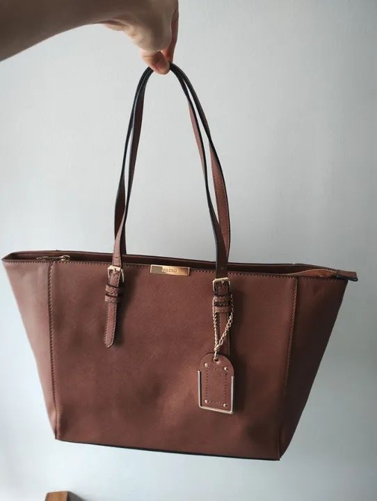 bolsa grande tote bag marrom importada aldo