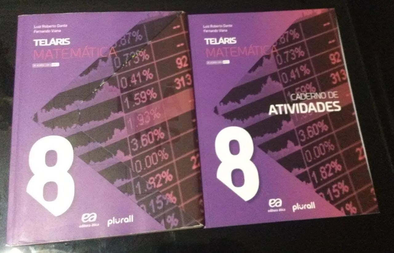 Livros Teláris Matemática, Português e Inglês 8º Ano 