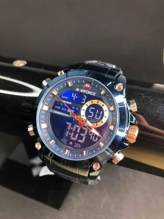 Relógio Naviforce Luxo /militar/Aço Inox /100% Funcional/Fundo LED/original/Prova Dágua  - Foto 2