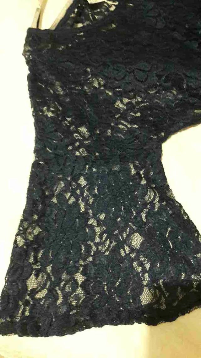 Vestido com renda azul marinho Viva - Foto 3