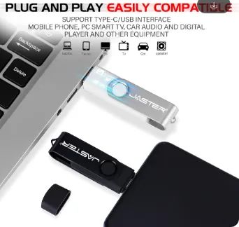 Pen drive Pendrive com 32GB Unidade Flash USB 2.0 e Type C com Chaveiro, Memory Stick z719 - Foto 3
