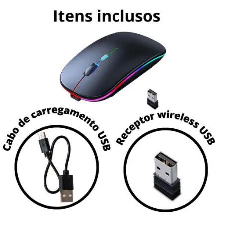 Mouse sem fio recarregável H'maston E-1300 Pro - Foto 5