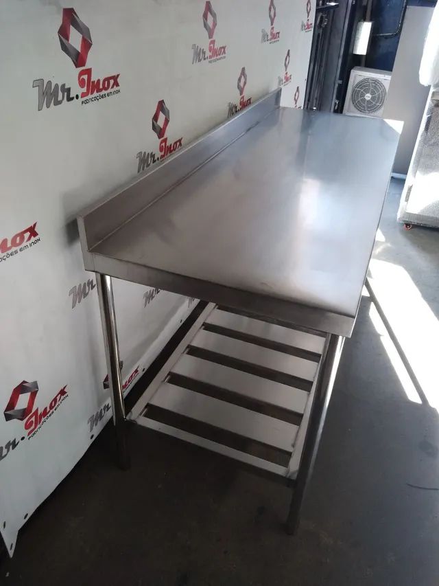 Mesa inox com paneleiro/ bancada inox / fábrica de mesa inox - Foto 6