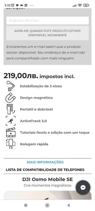 Gimbal DJi osmo mobile 7 - PERFEITAS CONDIÇÕES - Foto 5