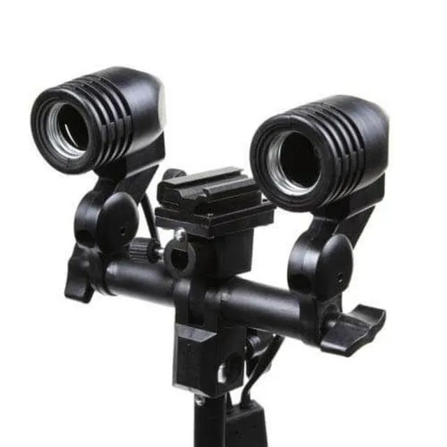 Suporte Duplo E27 p/ Lâmpadas E Sombrinha Luz Contínua Ou Flash YL104