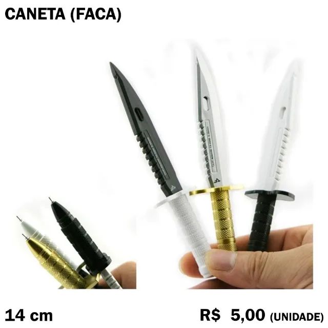 Caneta Faca (Material: Plástico)