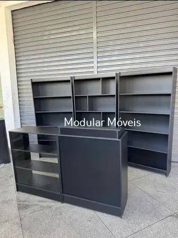 Balcão Caixa + Vitrine + 3 Estantes - Adega