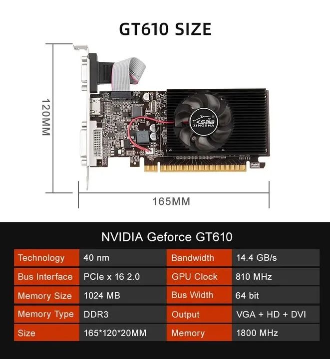 Placa de vídeo Nvidia GeForce GT610 2GB DDR3 600 Series - Foto 4