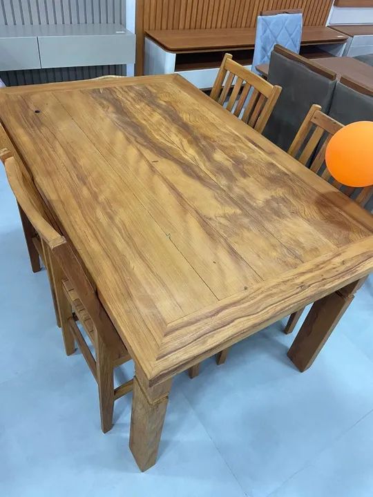 Mesa de Demolição Peroba Rosa 1,40 x 0,90 + 4 Cadeiras - Foto 2