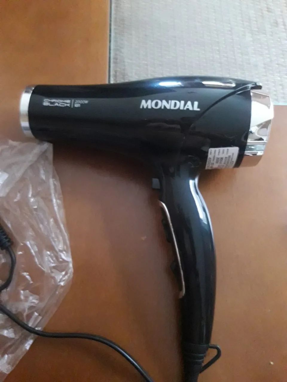 Secador de Cabelo Mondial Chrome Black 2000W