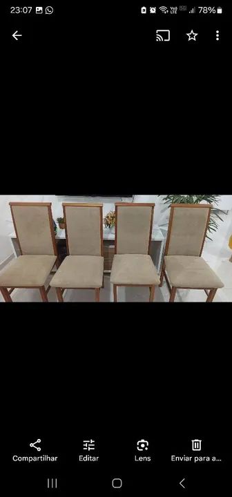 Conjunto de 4 Cadeiras de Jantar em Madeira - Foto 3