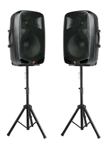 Kit 2 Caixa De Som Acústica Staner Ps1501 400w + Tripé Cor Preto 110v/220v