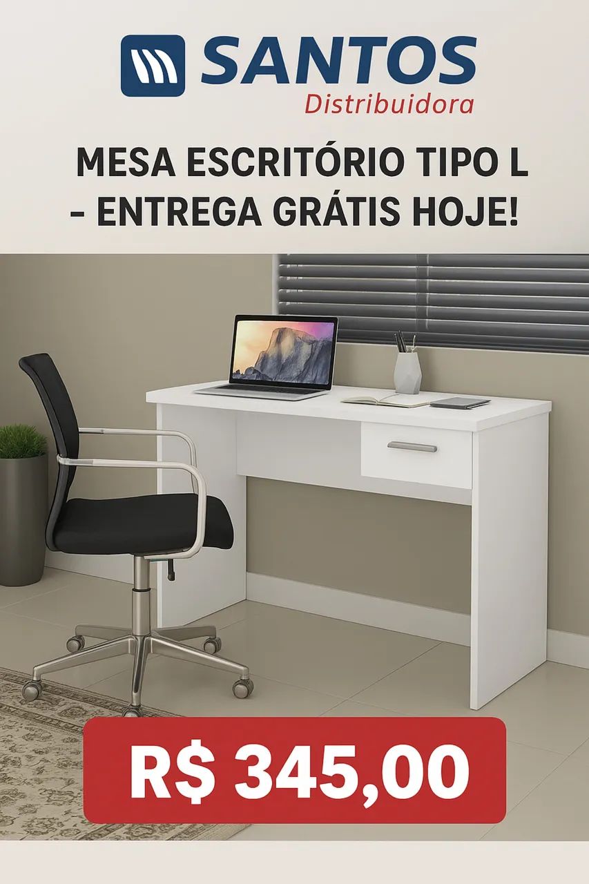 Mesa Escritório 1 Gaveta - Entrega Grátis Hoje! 