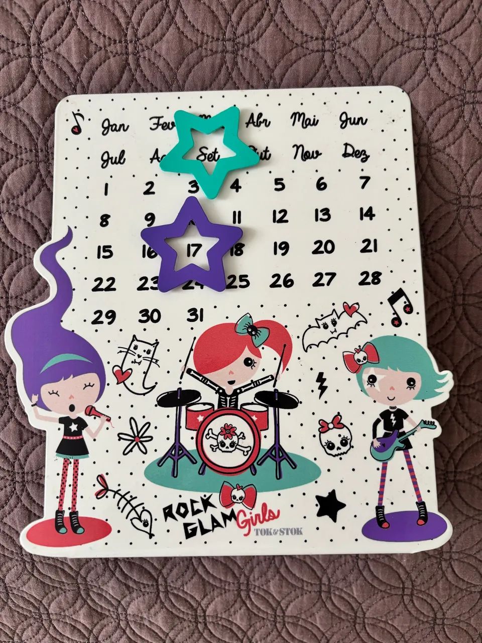 Calendário permanente em metal 