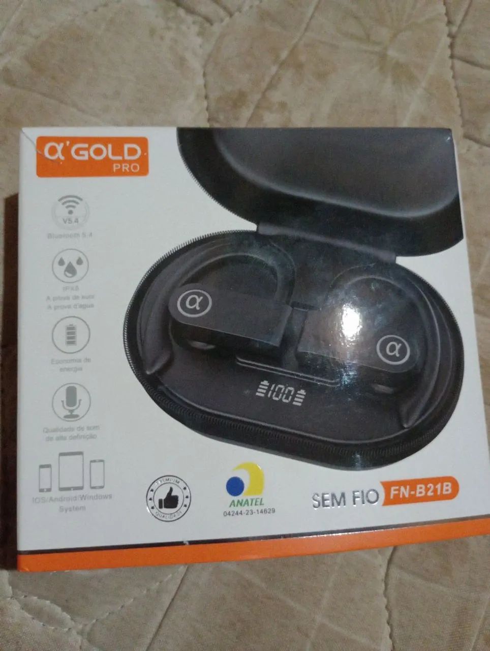 Fone de Ouvido Bluetooth A'Gold Pro - Sem Fio - Novo