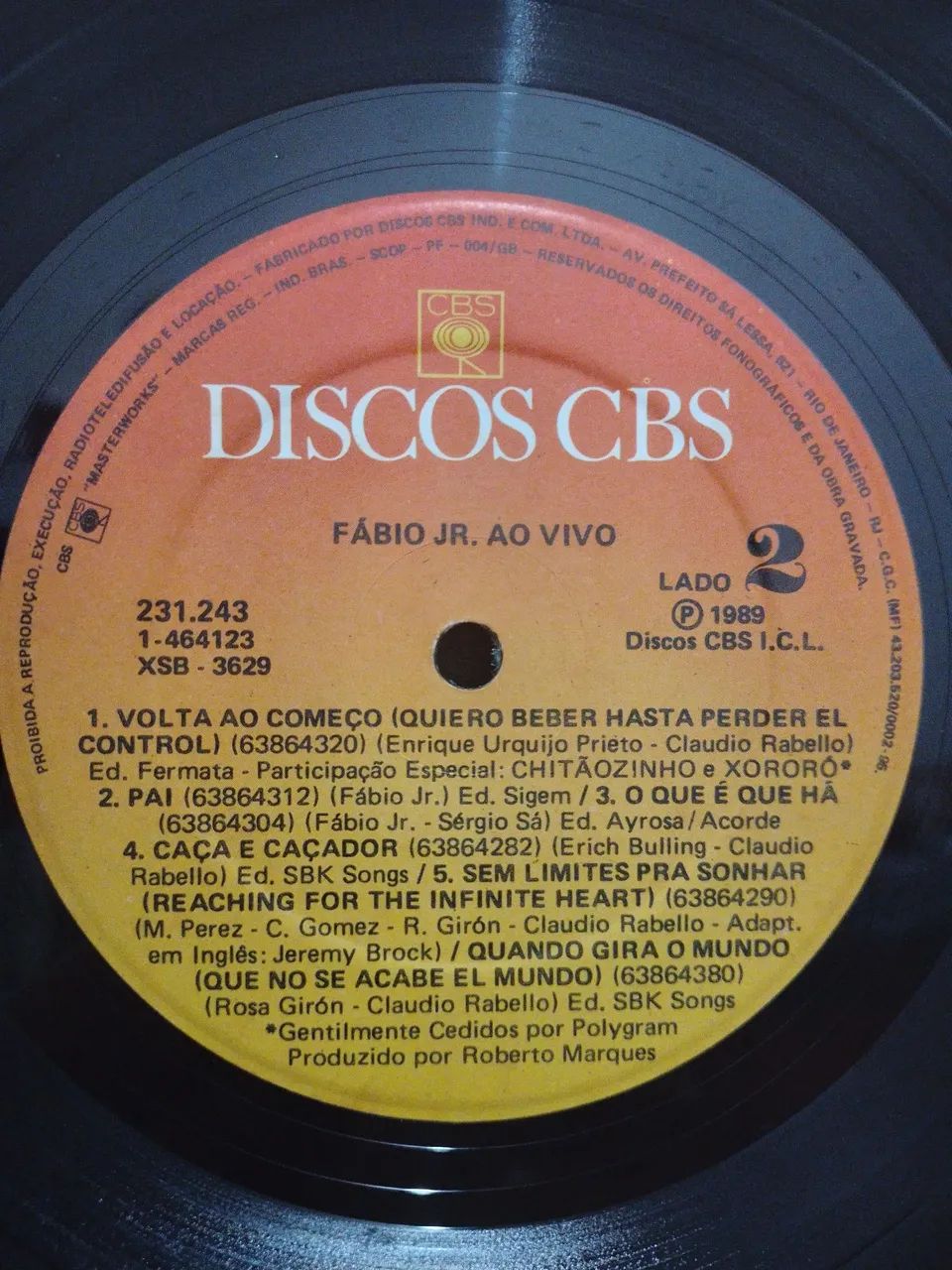 Vinil Fábio Jr. Ao Vivo 1989. - Foto 4