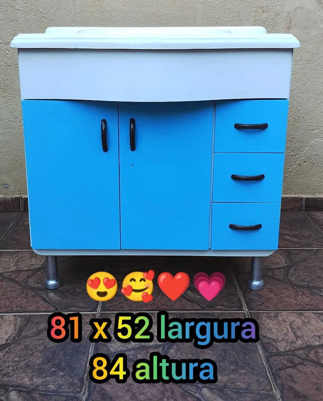 Gabinete de Pia Azul com Cuba Integrada
