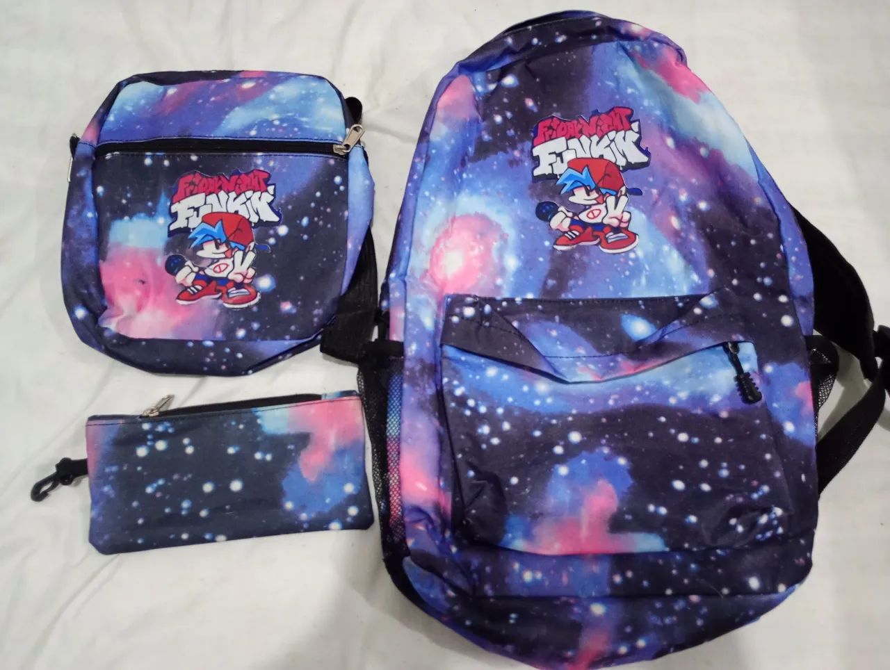 Kit Mochila, Bolsa e Necessaire Friday Night Funkin