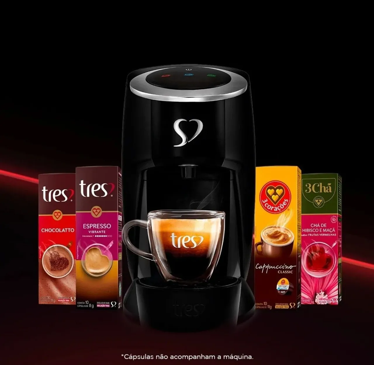 Cafeteira Espresso Touch Preta - TRES 3 Corações