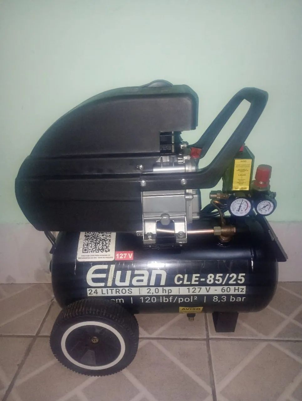 Compressor de ar Eluan CLE-85/25 24 Litros 2,0 hp