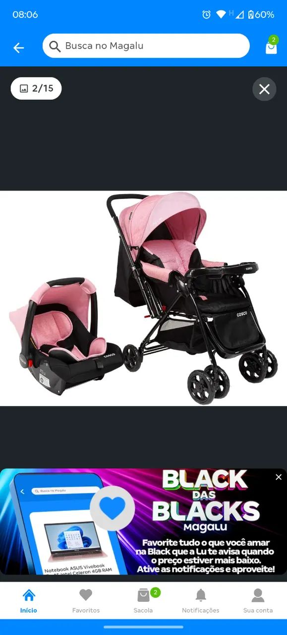 Carrinho de bebê+ bebê conforto 