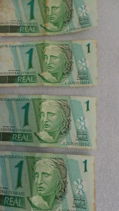 Notas antigas para colecionadores com números séries sequenciais lote com 4 - Foto 5