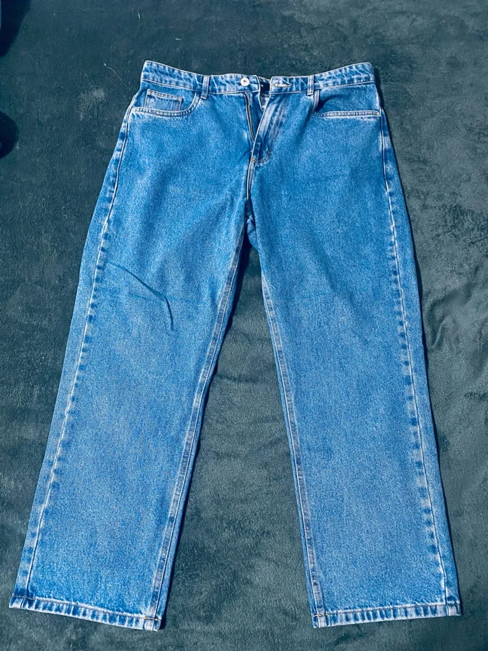 Calça Jeans Reta Azul