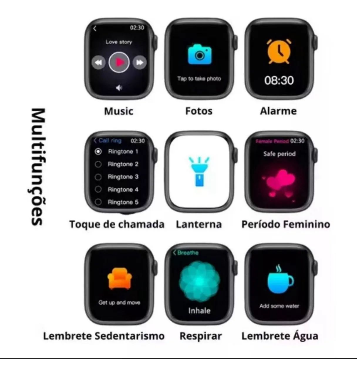 SMARTWATCH ULTRA mini kit com 7 pulseira Premium  - Foto 4