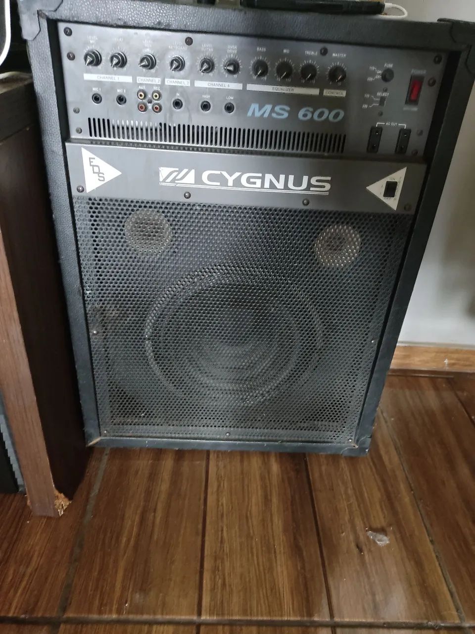 Caixa de som amplificada (profissional) + equalizador cygnus 400