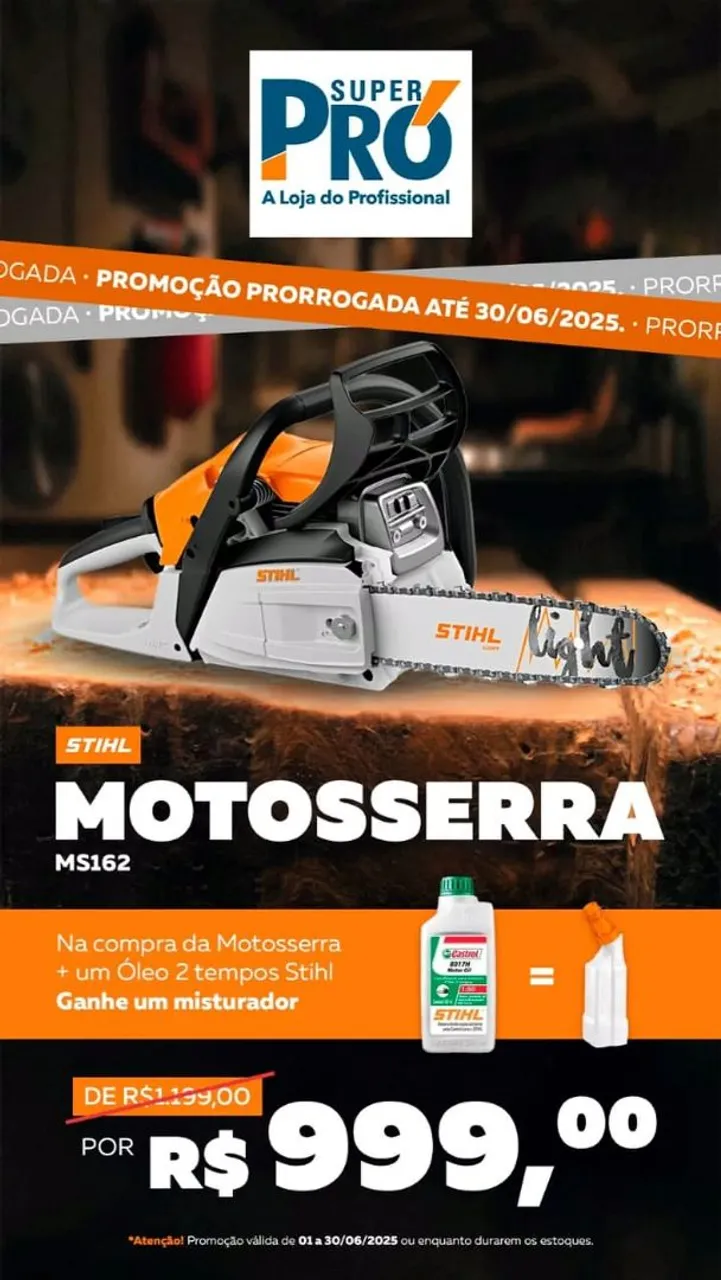 Motosserra STIHL MS162 + Óleo 2T + Misturador