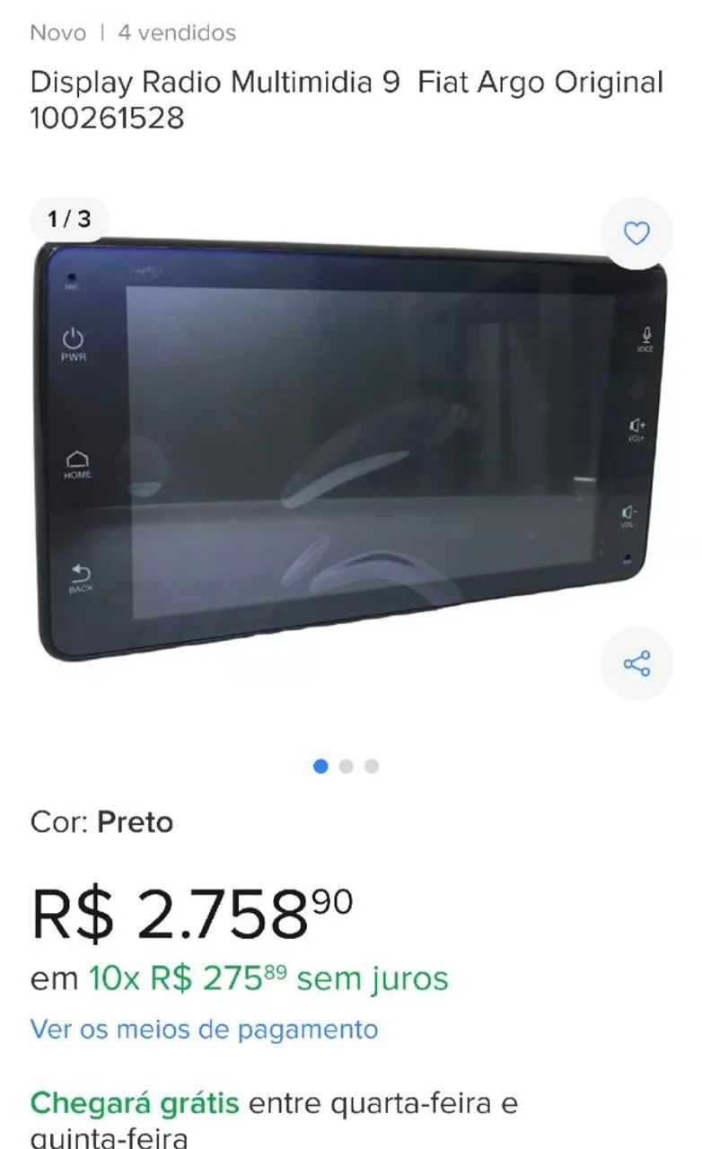 Central multimídia Fiat Argo - Foto 3