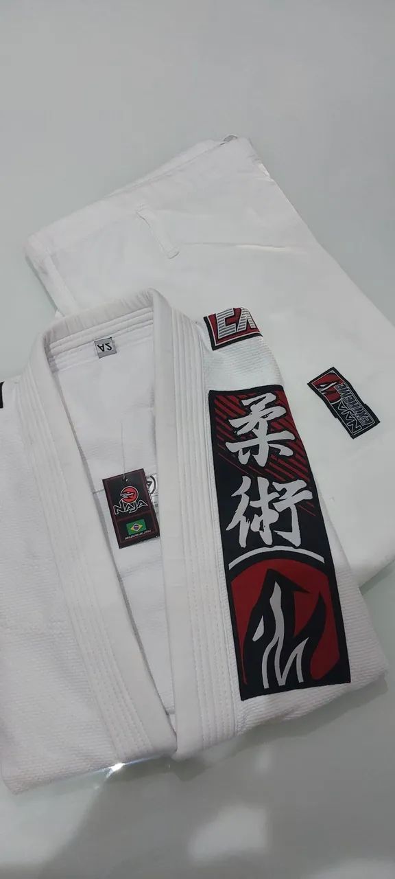 Kimono Jiu Jitsu Naja Choke BJJ Adulto Reforçado Trançado- BRANCO - TAM : A2 - Foto 4