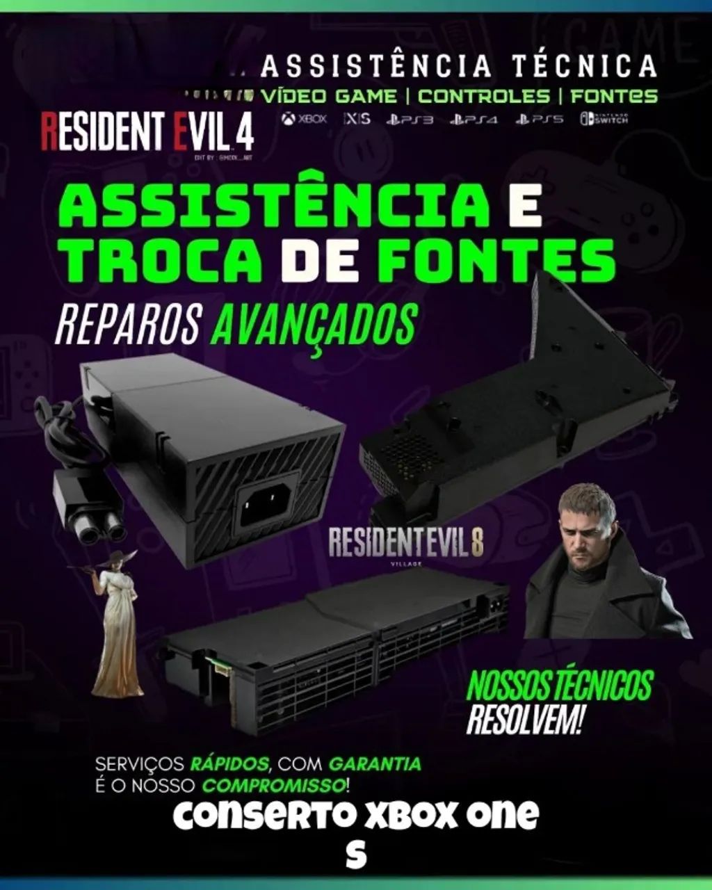 Fonte de Xbox one e ps4 