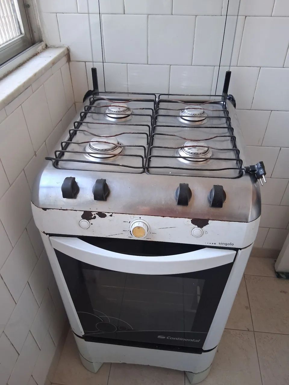 Fogão usado de gás para gás de rua.