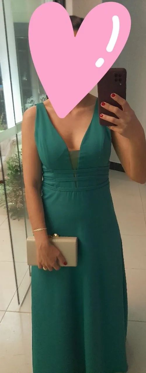 Vestido de festa longo verde - Foto 3