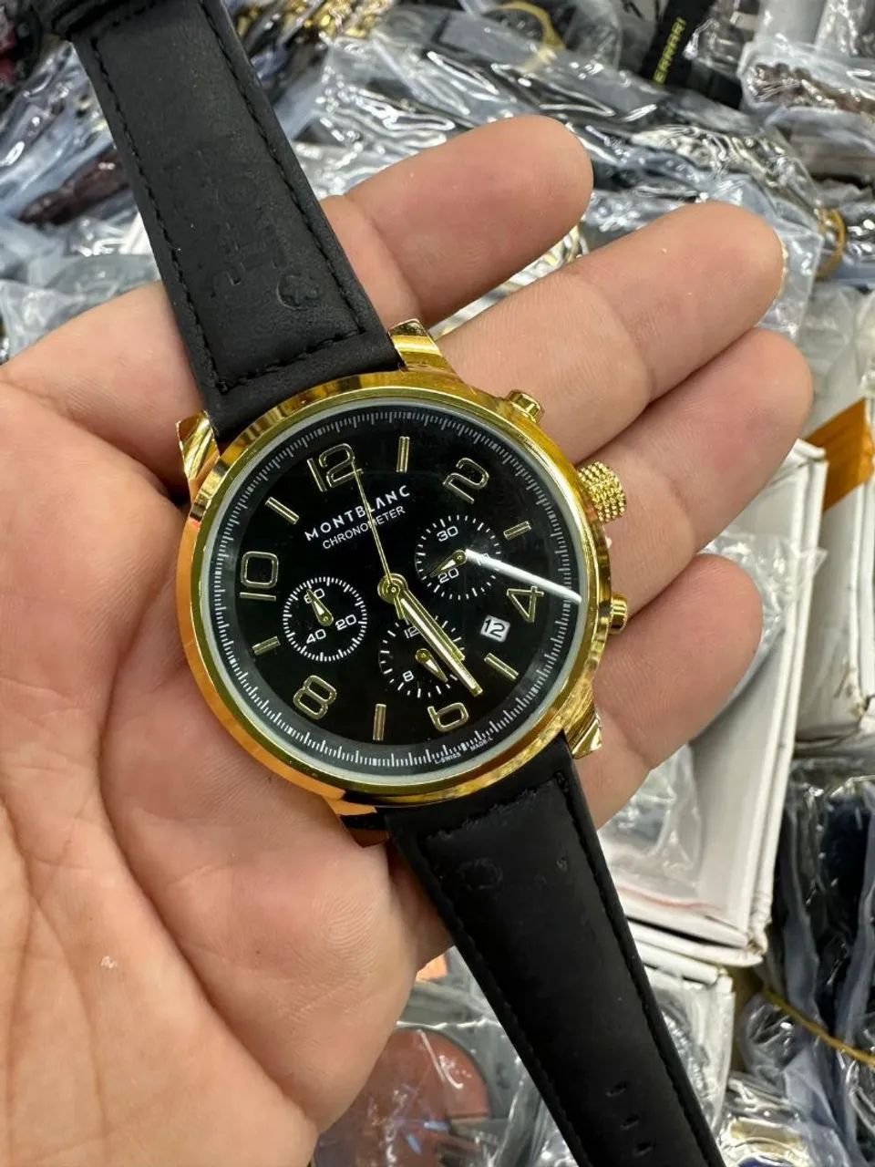Relógio Montblanc pulseira em couro, multifuncional 