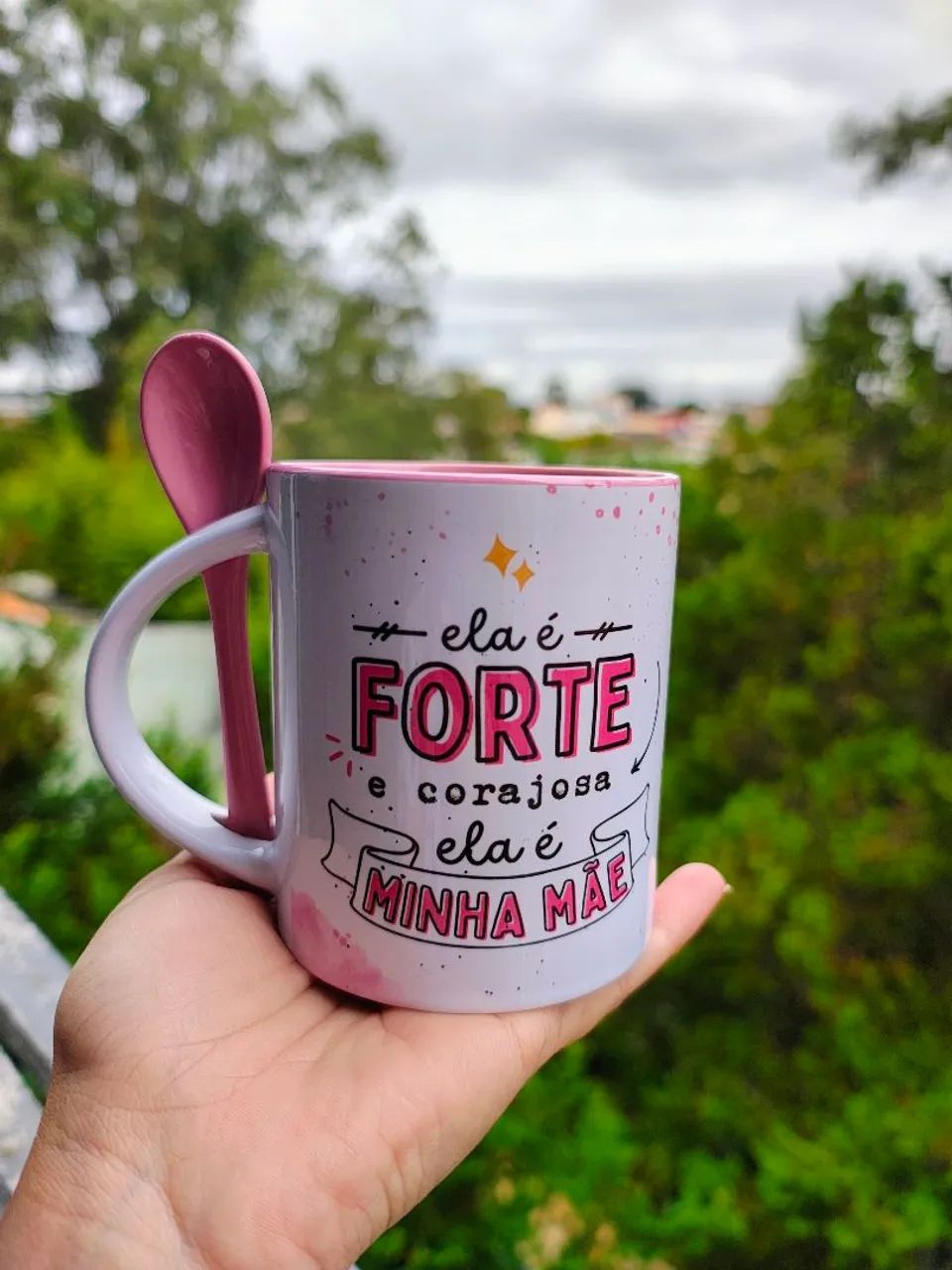 Caneca personalizada com foto Mãe Forte