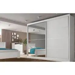 Guarda Roupa Verona Casal com Espelho 2 Portas 4 Gavetas Europa - Foto 2