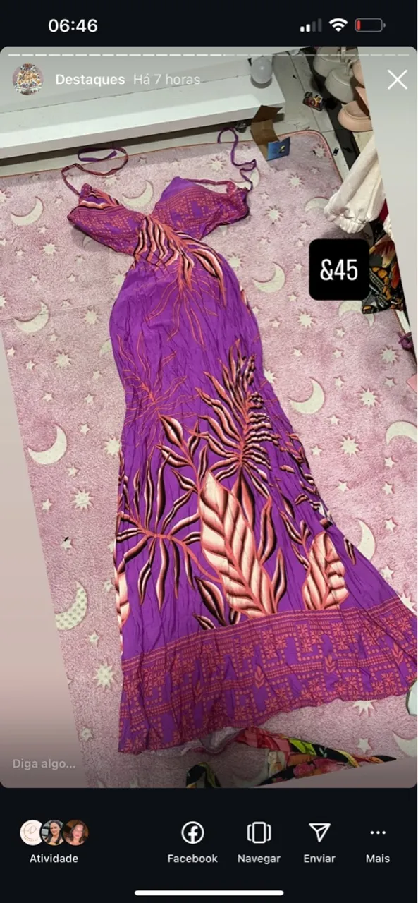 Vestido Longo Floral Roxo