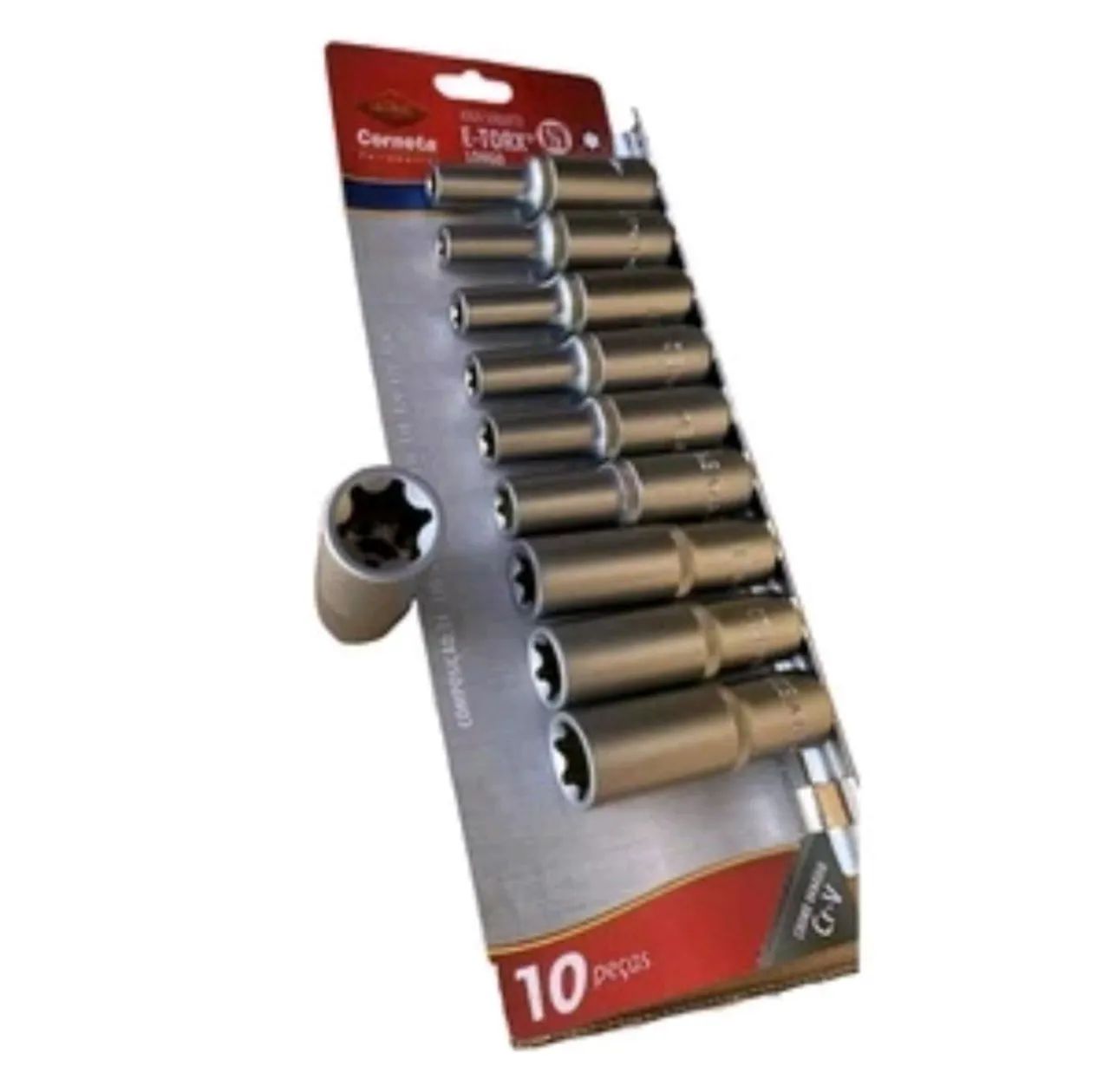 SOQUETE E-TORX LONGO JOGO 10 PEÇAS corneta legítima encaixe de 1/2? - Foto 4