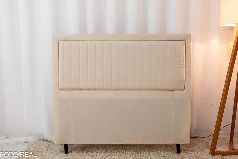 Cabeceira de Cama Casal - Bege Claro rf75