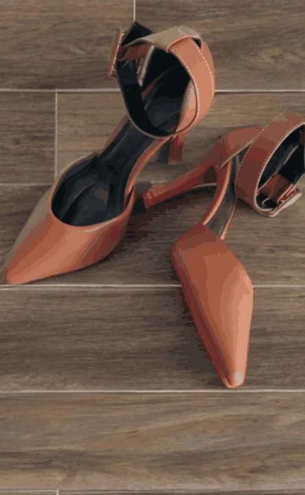 Sandália feminina/ scarpin marrom salto alto - Foto 3