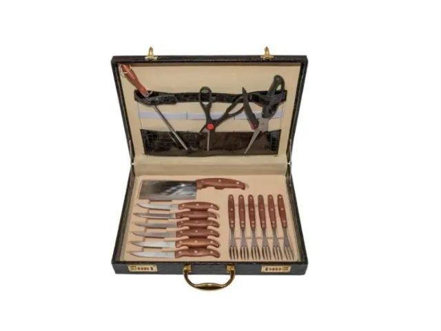 Kit Churrasco/Faqueiro 25 peças Com Cutelo e Tesoura - Foto 5