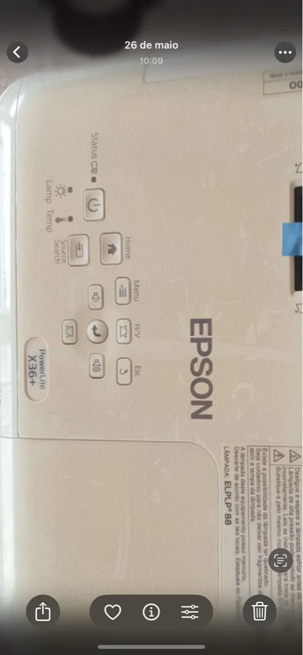 Projetor Epson Powerlite X36+